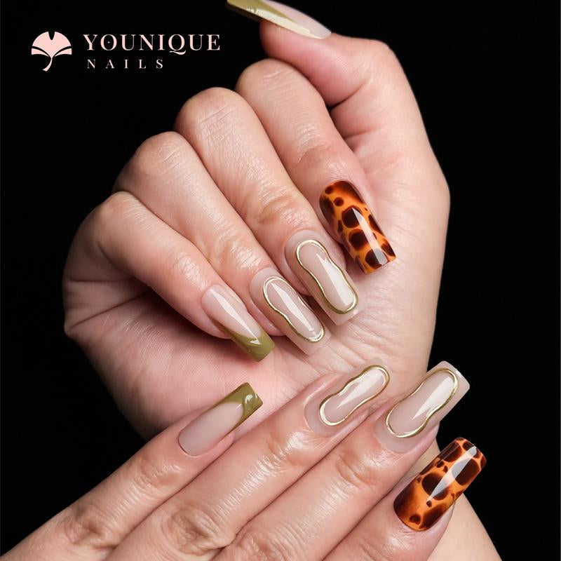 Buy 10, Get 10 Free! [Machine-Made] 24Pcs/Set Reusablefalse Nails with Rhinestone & Floral Decor for Women & Girls DIY Nailsart, French Style Press on Nails, Stickon Nails Glue on Nails, Manicure Fullcover Sticker Nails Gift
