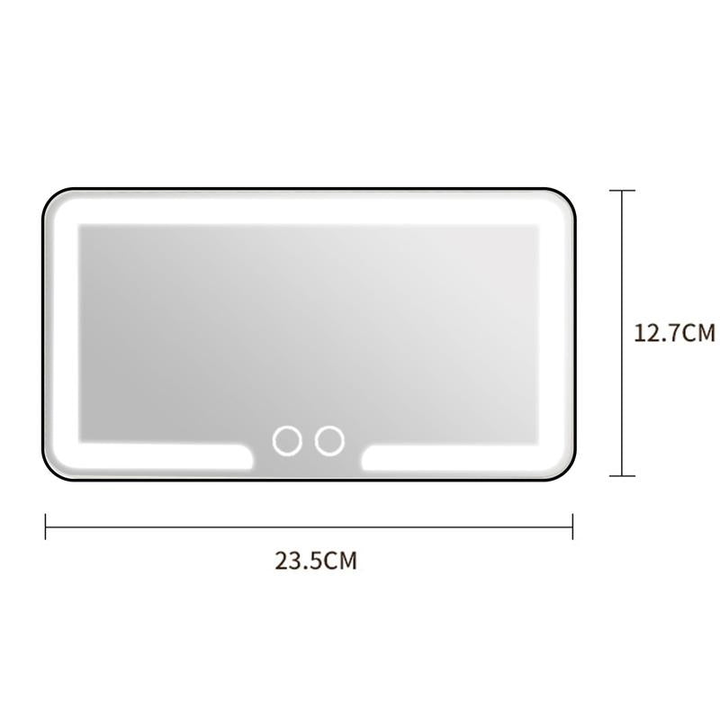 Car Sun Visor Vanity Mirror, Rechargeable Makeup Mirror with 3 Light Modes & 60 Leds - Dimmable Clip-On Rear View Sun-Shading Cosmetic Mirror