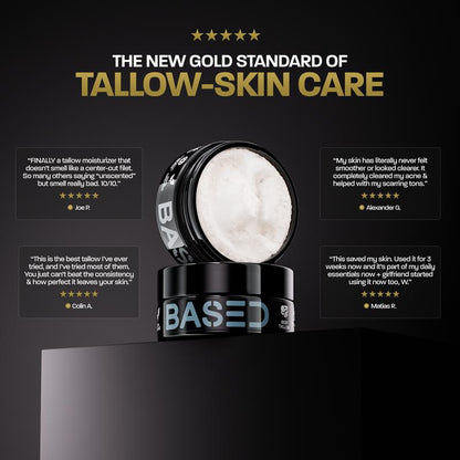 BASED Whipped Tallow Moisturizer | Hydrating, Nourishing, Healing | 4 Simple Ingredients | 100% Grass Fed, Cosmetic Grade Tallow